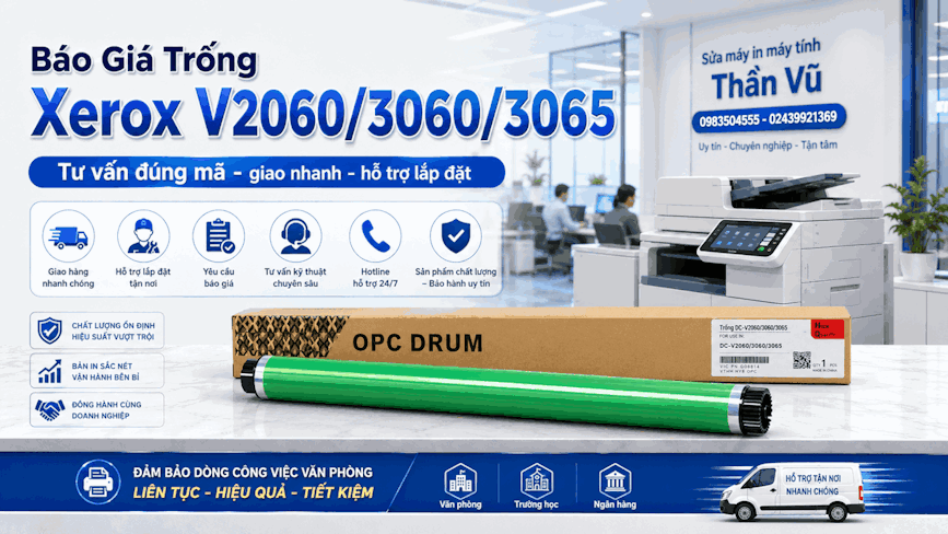 Trống máy photocopy Xerox V2060, 3060, 3065 chất lượng cao cho bản in sắc nét.